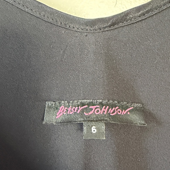 Vintage Betsey Johnson Silk Wrap Dress Size 6 Colorful Pink Black Orange Floral - Picture 2 of 8